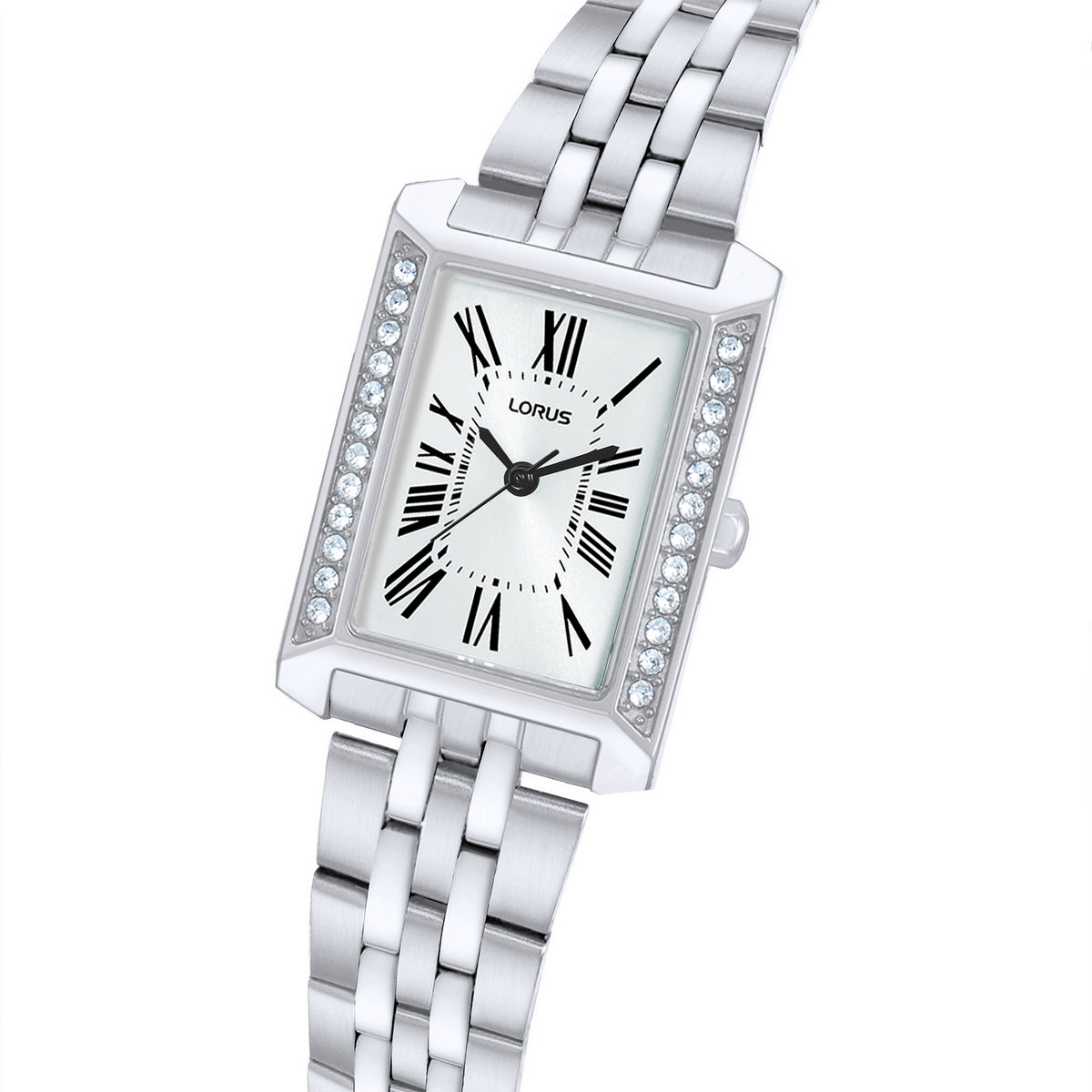 lorus quartz ladies stainless steel white dial bracelet watch