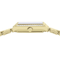 lorus quartz ladies gold plated white dial bracelet watch