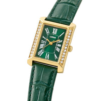 lorus quartz ladies gold plated green dial strap watch