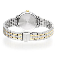 lorus quartz ladies two tone white dial bracelet watch