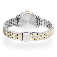 lorus quartz ladies two tone white dial bracelet watch