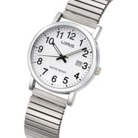lorus quartz gents stainless steel white dial expand