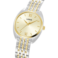 lorus quartz ladies two tone champagne dial bracelet watch