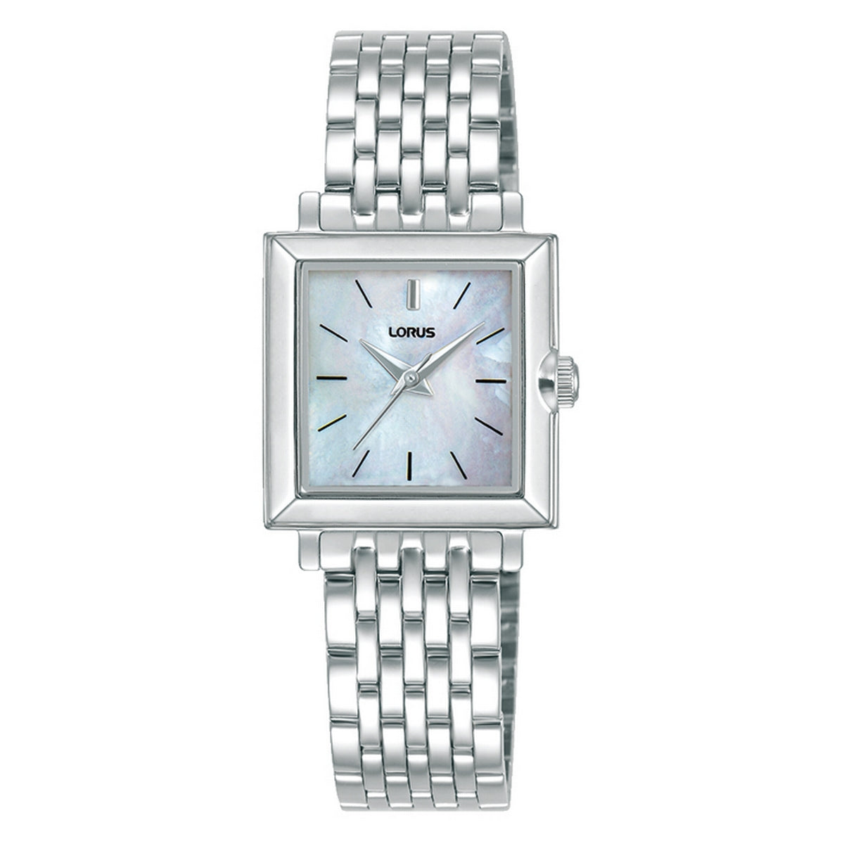 lorus quartz ladies stainless steel white mop dial bracelet watch