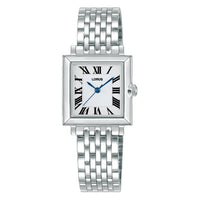 lorus quartz ladies stainless steel white dial bracelet watch