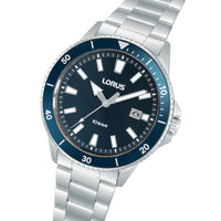 lorus quartz gents stainless steel blue dial bracelet watch