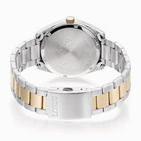 lorus quartz gents two tone stainless steel white bracelet watch