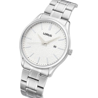 lorus quartz gents stainless steel white dial bracelet watch