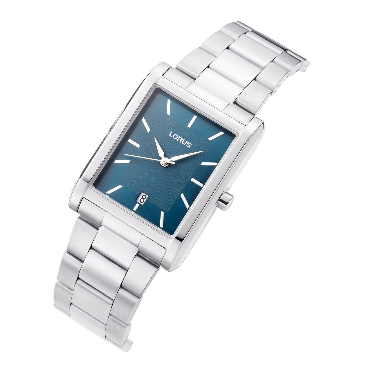 lorus quartz gents stainless steel blue dial bracelet watch