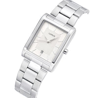 lorus quartz gents stainless steel white dial bracelet watch