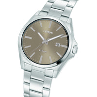 lorus quartz gents stainless steel grey dial bracelet watch
