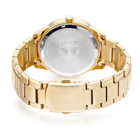 lorus quartz gents gold plated black dial bracelet watch