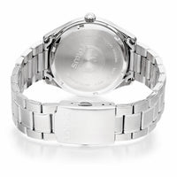 lorus quartz gents stainless steel black dial bracelet watch