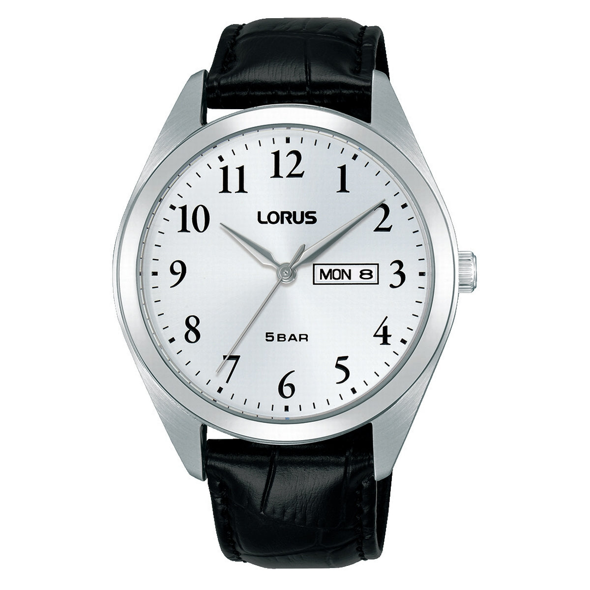 lorus quartz gents stainless steel white dial strap watch