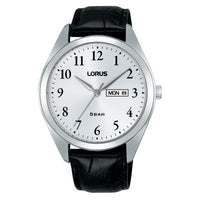 lorus quartz gents stainless steel white dial strap watch