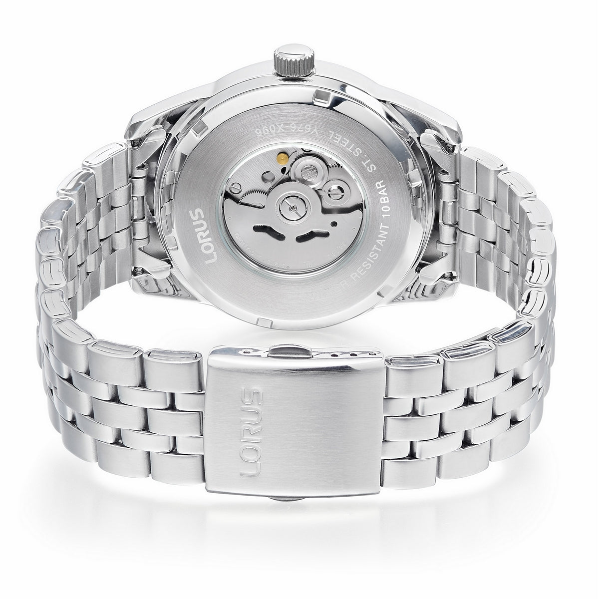 lorus automatic gents stainless steel blue dial bracelet watch