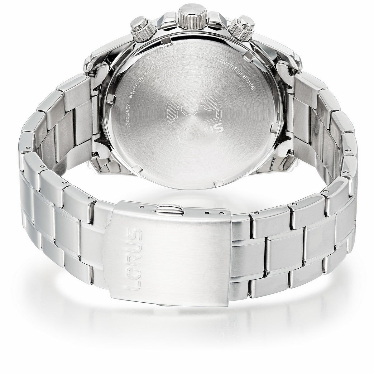 lorus quartz chronograph gents stainless steel green dial bracelet watch