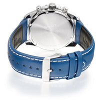 lorus quartz chronograph gents stainless steel blue dial strap watch