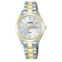 lorus quartz ladies two tone white dial bracelet watch