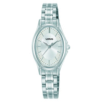 lorus quartz ladies stainless steel white dial bracelet watch