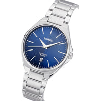 lorus quartz gents stainless steel blue dial bracelet watch