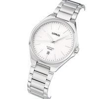 lorus quartz gents stainless steel white dial bracelet watch