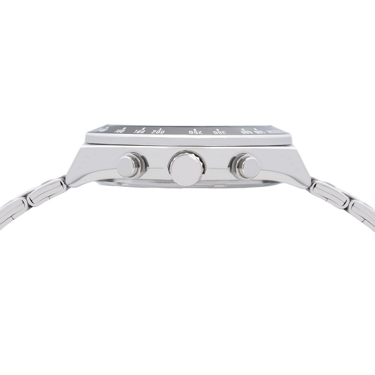 lorus solar chronograph gents stainless steel black dial bracelet watch