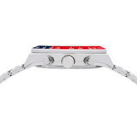 lorus solar chronograph gents stainless steel blue dial bracelet watch