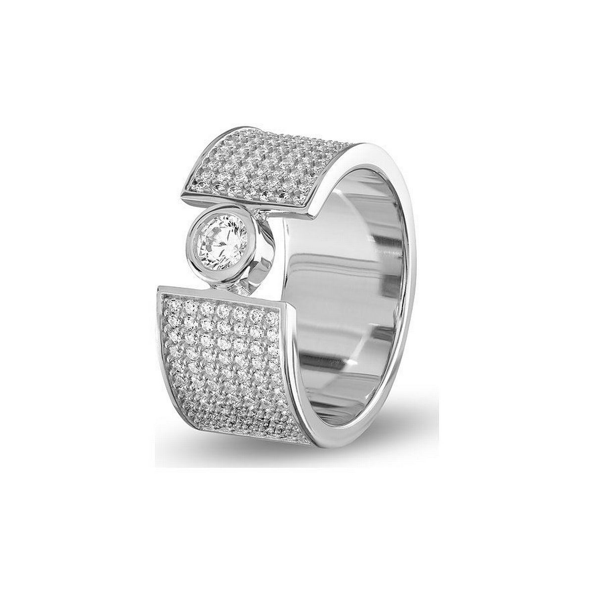 jette ring silver 925 rhodium plated with cubic zirconia size61