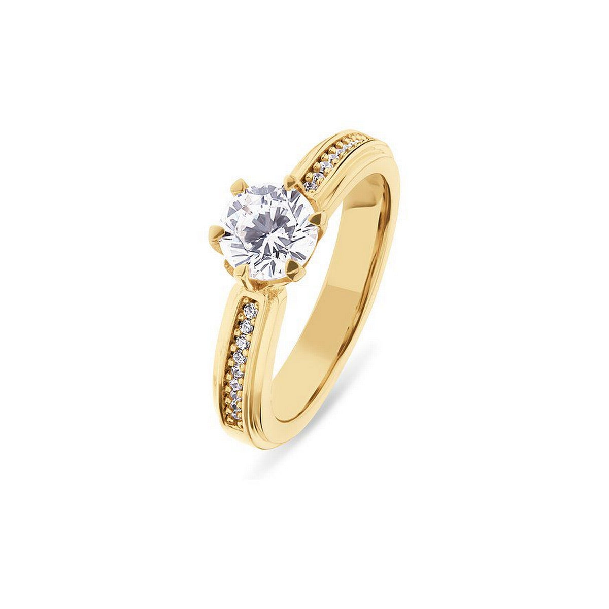 jette ring silver 925 yellow gold plate with cubic zirconia size57