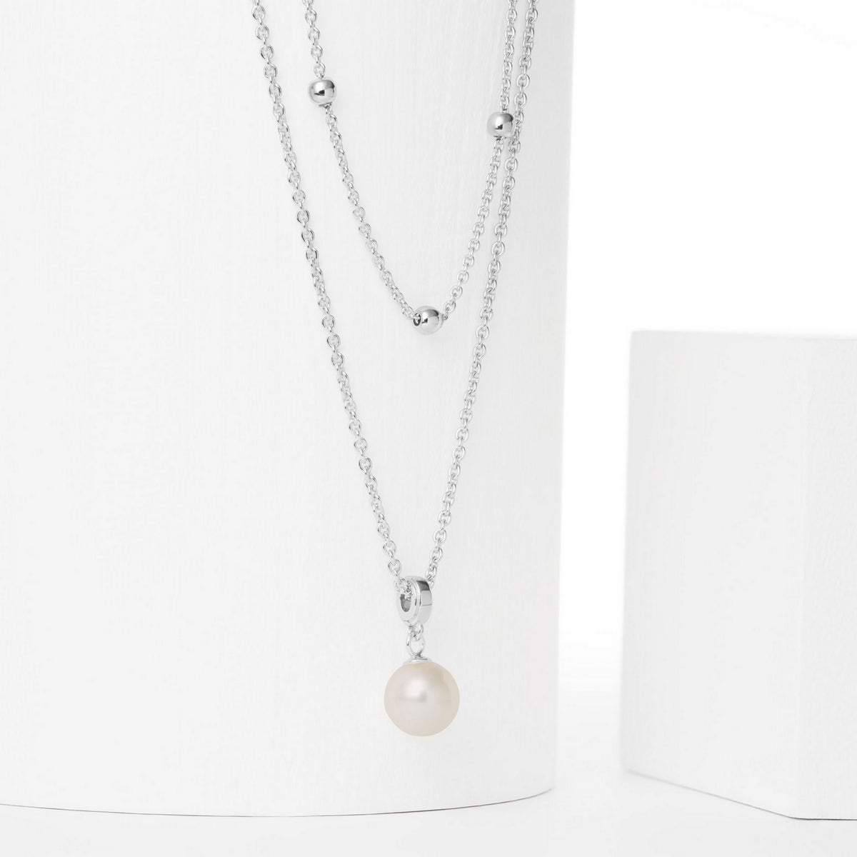 jette necklace silver 925 rhodium plated pea 45+3cm