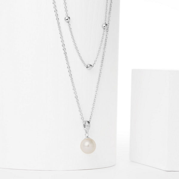 jette necklace silver 925 rhodium plated pea 45+3cm