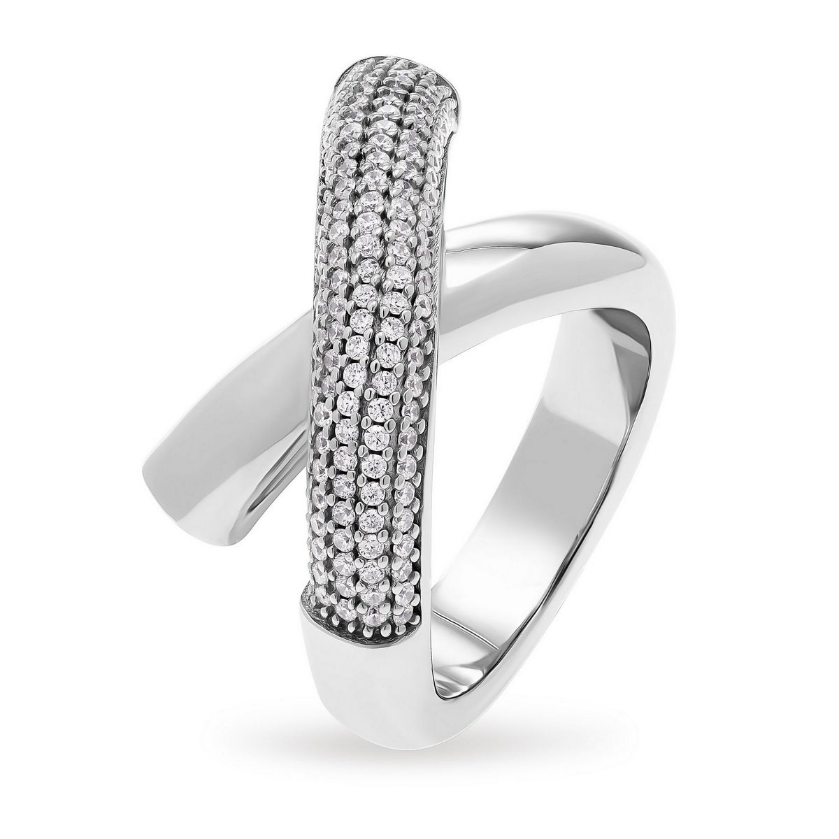 jette ring silver 925 rhodium plated with cubic zirconia size57