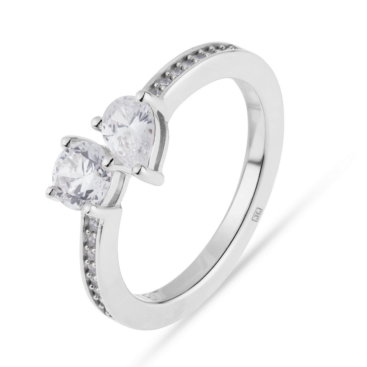 jette ring silver 925 rhodium plated with cubic zirconia size57