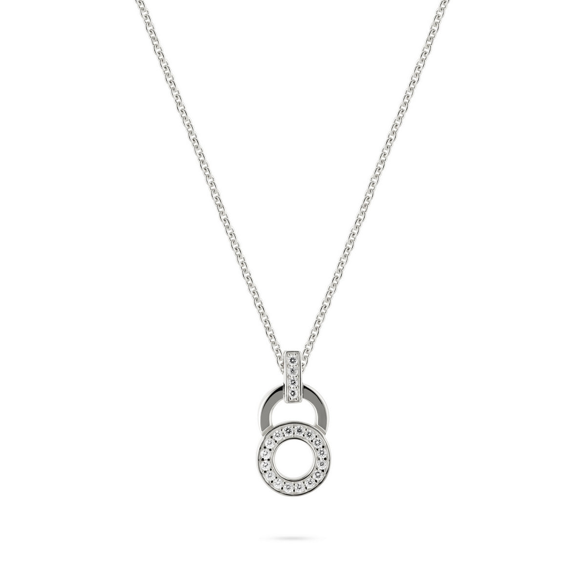 jette necklace silver 925 rhodium plated with cubic zirconia 48cm