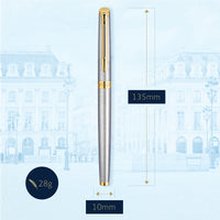 waterman - h�misph�re- roller ball  stainless steel with gold trim