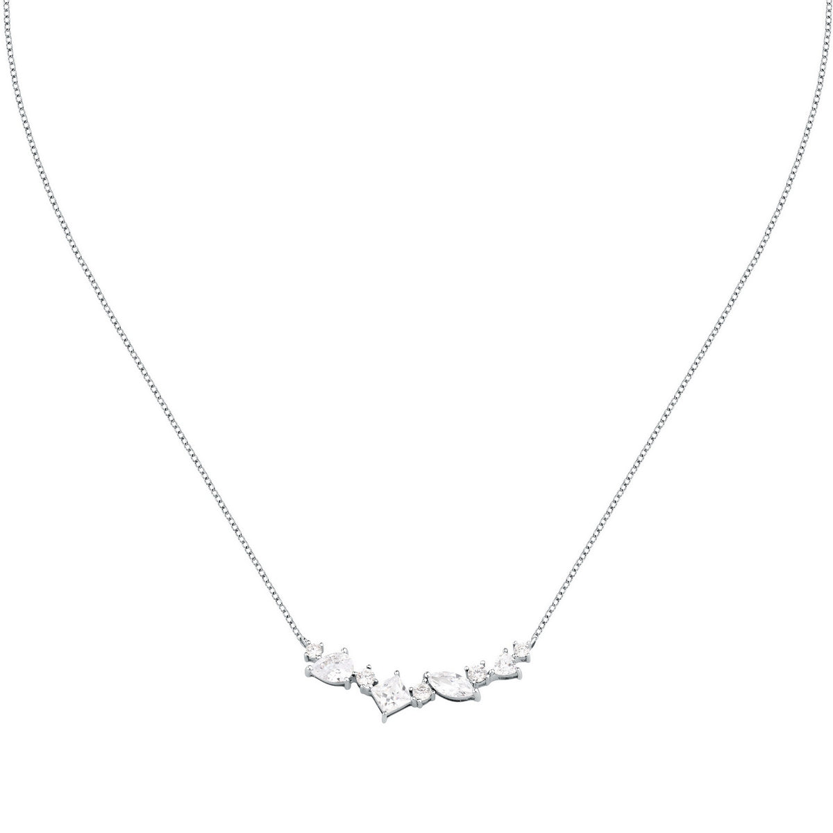 morellato silver riflessi necklace s925 rhodium cz white 40+5cm