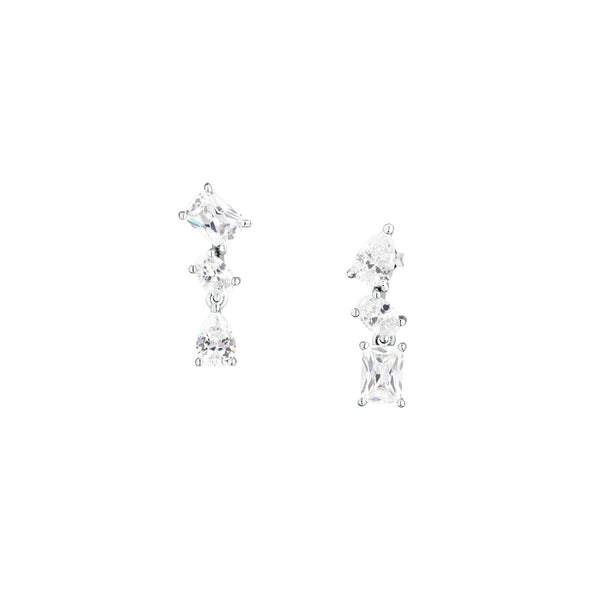 morellato silver rifle stainless steel earrings s925 rhodium cz white 2cm