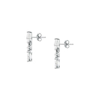 morellato silver rifle stainless steel earrings s925 rhodium cz white 2cm