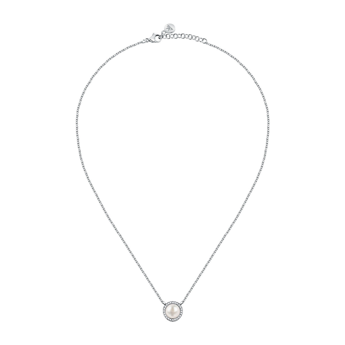 perla pend cz+8mm pearl 925 38+4cm