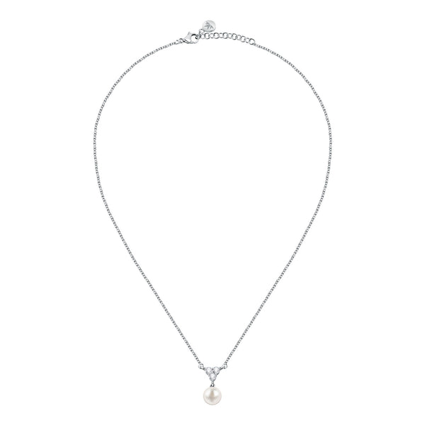 perla pend with cz+8mm pearl 925 38+4cm