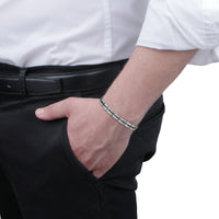sector ceramic bracelet black  &  shiny stainless steel 220mm