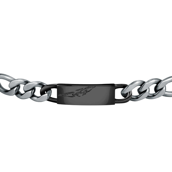sector energy bracelet black tag with eagle & stainless steel 22cm