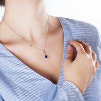 tesori silver pendantwhite+blue cz silver.925