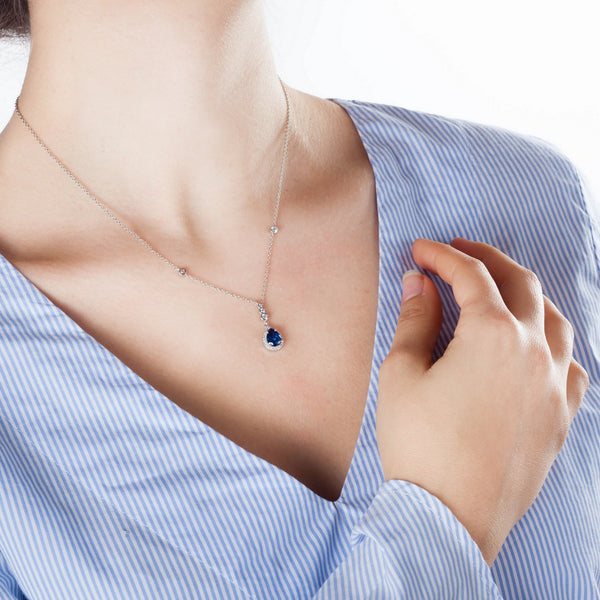 tesori silver pendantwhite+blue cz silver.925