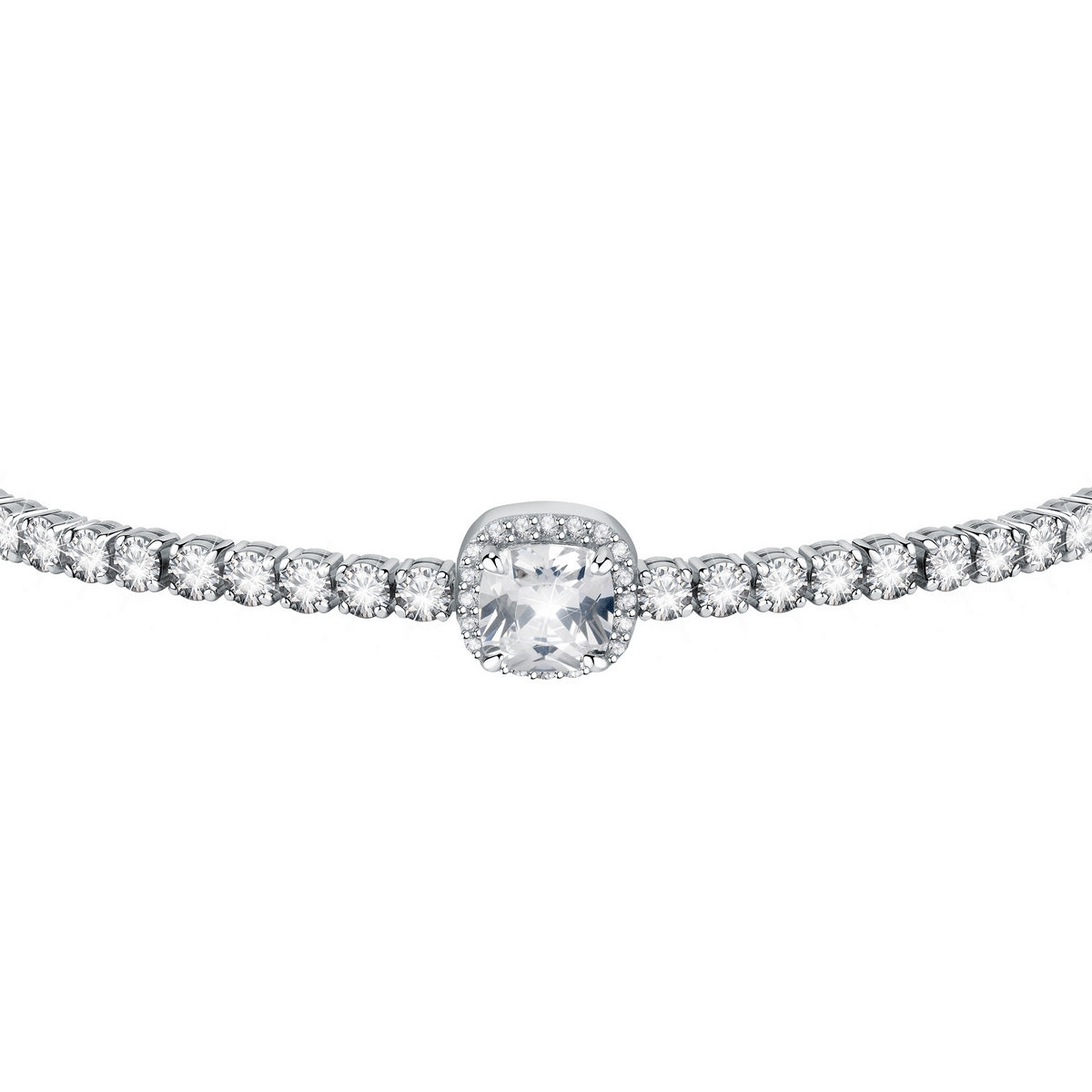 tesori bracelet 925 white cushion cz 16+1.75cm