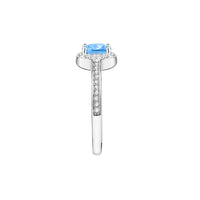 tesori ring 925 aqua blue cushion cz s12