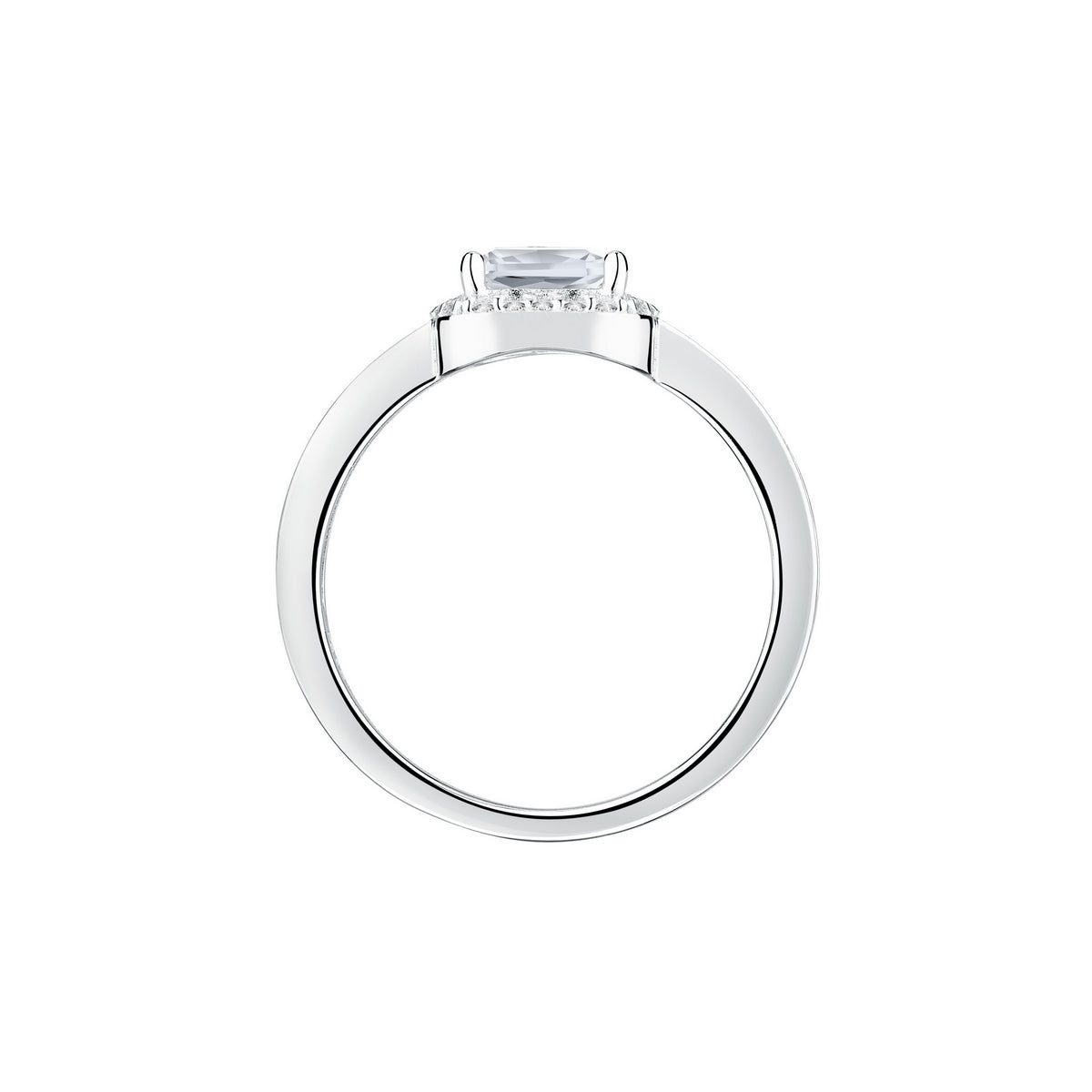 tesori ring 925 w/white cushion cz s.16