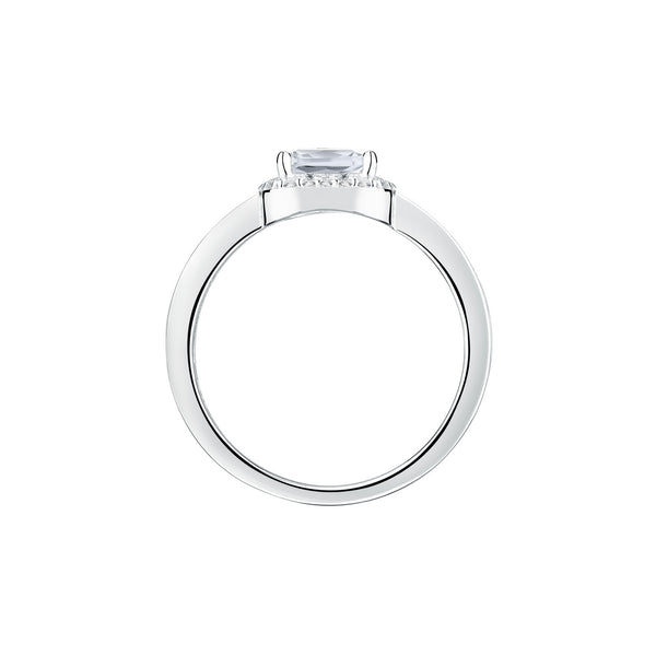 tesori ring 925 w/white cushion cz s.16