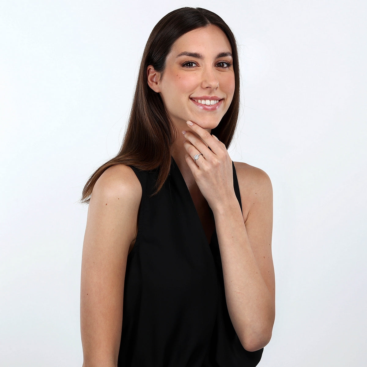 tesori ring 925 w/white cushion cz s.16